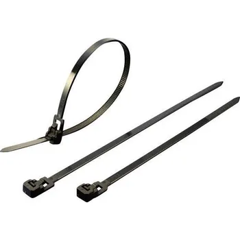 Organizace kabelů TRU COMPONENTS 1592875, TC-HVR150SBK203, stahovací pásky, 4.50 mm, 150 mm, černá, rozpojitelná, 100 ks