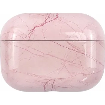 Pouzdro na mobilní telefon Mramorový obal z tvrdého plastu pro AirPods Pro - růžový