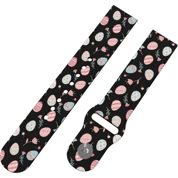 Chytré hodinky Strapido VAJÍČKA A KYTIČKY řemínek 22 mm