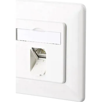 Kancelářská technika Metz Connect 130C371002-I síťová zásuvka pod omítku panel s čelní deskou a rámečkem CAT 6A 1 port čistě bílá