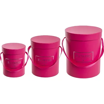 Šperk Flower box růžový, sada 3 ks