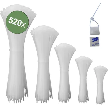 Stahovací páska Quadrios 23CA241, 23CA241, stahovací pásky, bílá, odolná vůči UV záření, 520 ks