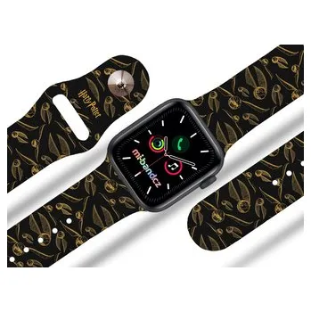 Chytré hodinky Apple watch řemínek Harry Potter - Zlatonky,42/44/45/46/49mm,černá