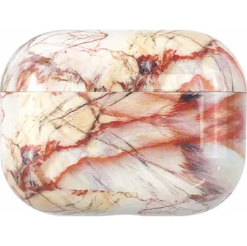 Pouzdro na mobilní telefon Mramorový obal z tvrdého plastu pro AirPods Pro - oranžový