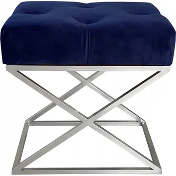 Taburet Meblano modrý čalouněný Taburet