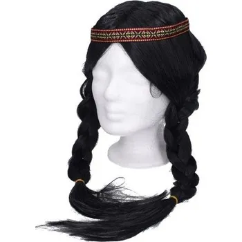 Karnevalová paruka Paruka W003134 černá s copánky UNIPAP