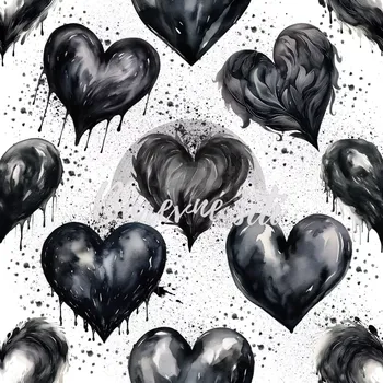 Úplet, Černá srdíčka (E) (Top kvalitní úplet Bella digitisk)