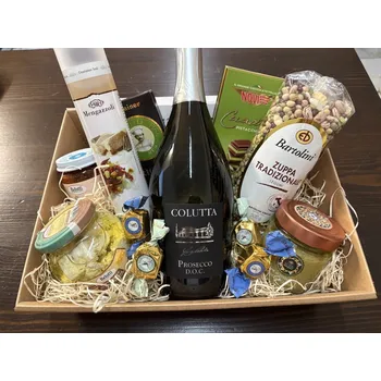 Dárkový potravinový koš ItalyShop Dárková krabička s prémiovým Proseccem
