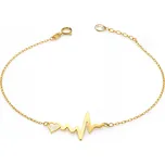 Zlatý dámský náramek 585 celebritka s linií života srdce zirkon 14kt