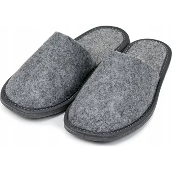 Dámské pantofle Dámské filcové pantofle pro hosty, šedé sandále do domácnosti, pohodlné nazouvací, velikost vel.