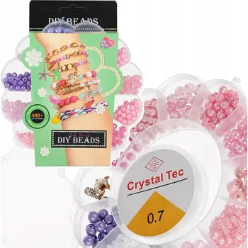 Dětské navlékací korálky SADA KORÁLKŮ PRO VÝROBU NÁRAMKŮ, KORÁLKY K NAVLÉKÁNÍ