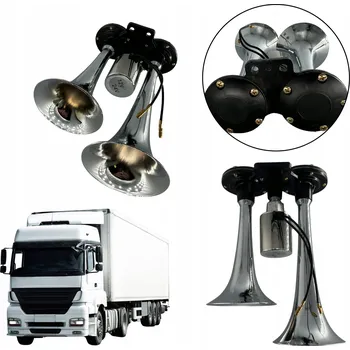 Houkačka Pneumatická fanfára klakson dvojitá 12V 24V s elektromagnetickým ventilem TIR
