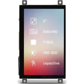 Monitor Barevný displej LCD 5in dotykový prostupný TFT 800 x 480pixely podsvícení LED rozhraní QSPI, SPI MikroElektronika