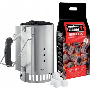 Příslušenství pro gril Weber sada pro zapalování grilu – komín, brikety, podpalovač