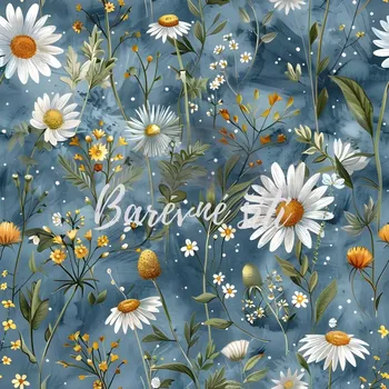 Úplet, Květinky z louky na šedomodré (E) (Top kvalitní úplet Bella digitisk)
