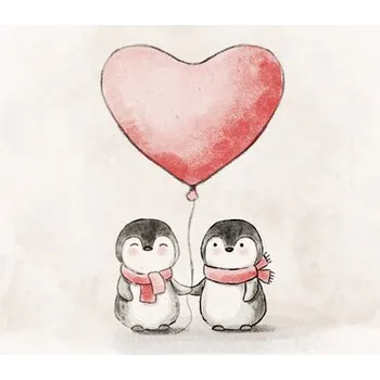 Plakát Plakát, Obraz - Penguin in Love, Xuan Thai