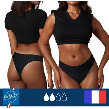 Dámské plavky PLIM UNDERWEAR Menstruační plavky brazilského střihu - Střední absorpce 46 ČERNÁ