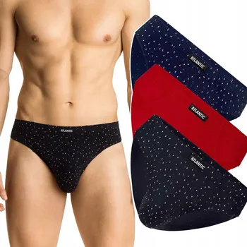 Slipy X3 Pánské slipy Sportovní ATLANTIC 3MP-118 Slipy Bavlněné Sada - XL