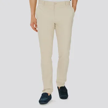 Béžové hladké pánské kalhoty s bavlnou PAKO LORENTE W32 L34