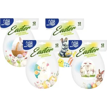 Velikonoční dekorace Velikonoční obtisk na vajíčka 1006 košilky 12ks - mix motivů