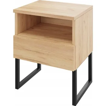 Noční stolek Noční stolek s nohami, šuplík a policí, zacvakávací, šířka 40 cm