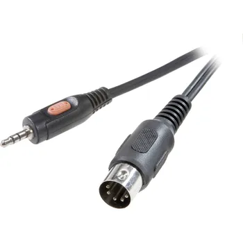 Audio kabel SpeaKa Professional SP-7869804 konektor DIN / jack audio kabel [1x diodová zástrčka 5pólová (DIN) - 1x jack zástrčka 3,5 mm] 1.50 m černá