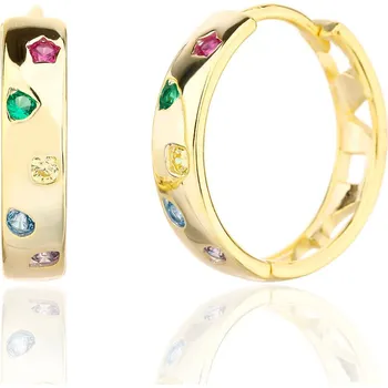 Náušnice Bealio BEALIO 14054 Stříbrné náušnice KONFETY kroužky 03-14054-4061