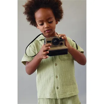 Dětská móda Dětská bavlněná košile Mayoral 3116.5H.Mini.PPY2 zelená 97X, vel. 140