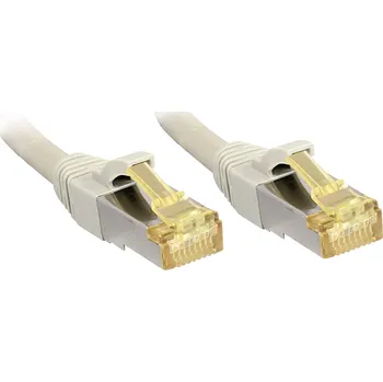 Datový kabel LINDY 47267 RJ45 síťové kabely, propojovací kabely CAT 6a (surový kabel CAT 7) S/FTP 7.50 m šedá s ochranou 1 ks