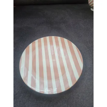 Talíř DEZERTNÍ TALÍŘ PR. 19 CM RŮŽOVÉ PRUHY