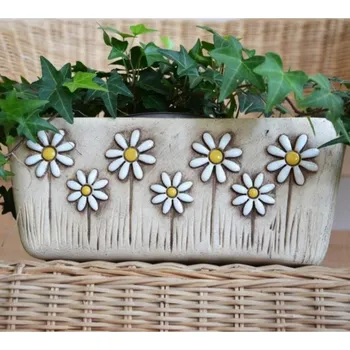 Truhlík Keramický truhlík (květináč) - sedmikráska - 25 cm