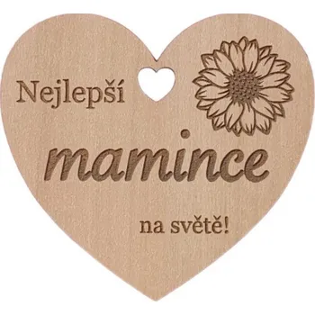 metr Nejlepší mamince Dřevěné srdíčko