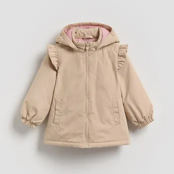 Dívčí oblečení Reserved - Hladká bunda s kapucí - béžová - 399HR-80X - 399HR-80X-92