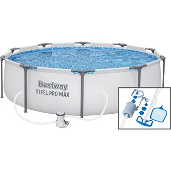 Bazén Bestway 56408BVD Bazén Steel Pro Max 3,05 x 0,76 m s bazénovým vysavačem Deluxe