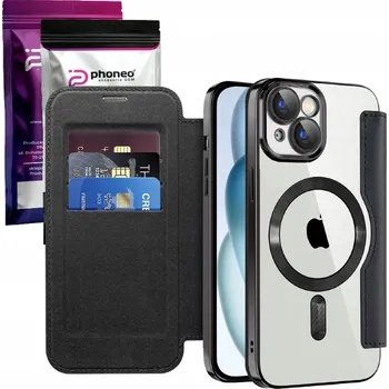 Pouzdro na mobilní telefon Flipové pouzdro Phoneo pro Apple iPhone 15, černé