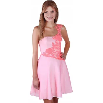 Dámské šaty John Zack růžové, rozšířené šaty mini S