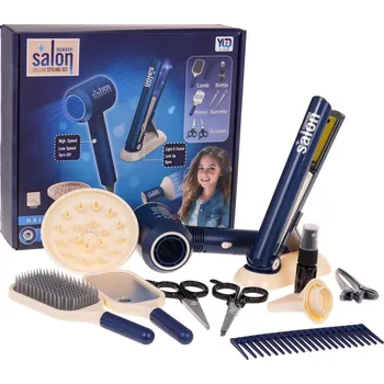 Dětská kuchyňka Ramiz MEGA Dětská kadeřnická sada Blue + příslušenství