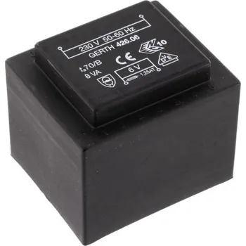 Transformátor Gerth PTF421502 transformátor do DPS 1 x 230 V 2 x 7.50 V/AC 8 VA 533 mA