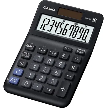 Kancelářská technika Casio MS-10F stolní kalkulačka, displej (počet míst) 10, na baterii, solární napájení, černá