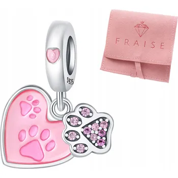 Přívěsek Fraise Přívěsky stříbro S925 Srdíčko Tlapka Zirkony přívěsek na náramky
