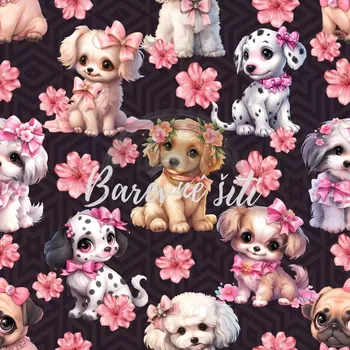 Úplet, Roztomilí pejsci a kytičky (E) (Top kvalitní úplet Bella digitisk)