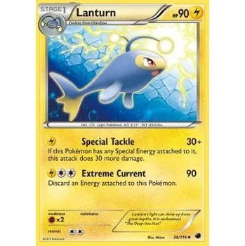 Karetní hra Pokémon PLF 036/116 Lanturn - Plasma Freeze Stav: Excellent, Verze: NORMAL