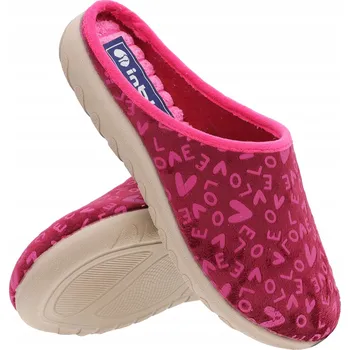 Dámské pantofle DÁMSKÉ PANTOFLE INBLU ET-32 BORDOVÉ LEHKÉ POHODLNÉ DOMÁCÍ PANTOFLE SE VZOREM