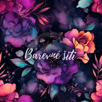 Úplet, Purpurovokorálové květy (E) (Top kvalitní úplet Bella digitisk)