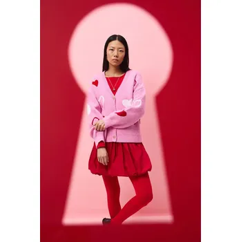 Dámský svetr Kardigan s příměsí vlny Medicine RS26-SWD281 růžová 30X, vel. XL