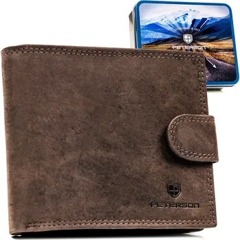 Peněženka Peterson pánská peněženka z přírodní kůže hnědá - muž