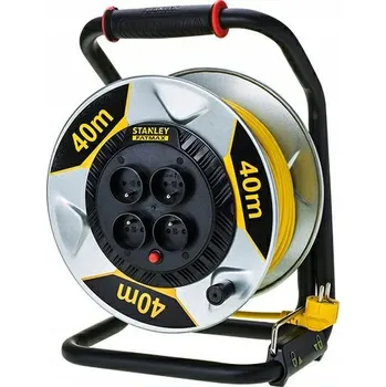 Napájecí kabel Prodlužovací Kabel na bubnu Stanley 40 m, 4 ks, černý