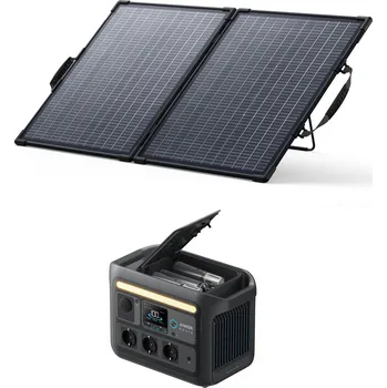 Powerbanka ANKER Sada nabíjecí stanice a powerbanky C800X s bifaciálním panelem 100 W ŠEDÁ