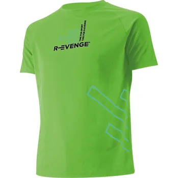 Pánské tričko R-EVENGE Pánské tričko s krátkým rukávem fitness, běh, kardio, volný čas, zelená STŘEDNÍ ZELENÁ