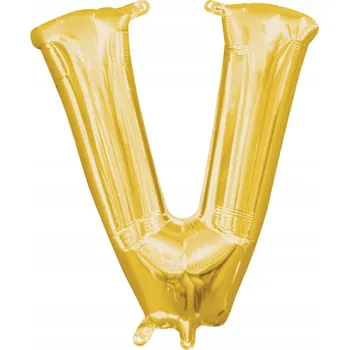 Balónek Balón Amscan fóliový písmeno V zlatý 33 cm